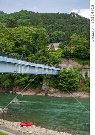 利根川 川風景 紅葉橋付近 みなかみ町 利根川 川風景 紅葉橋付近 みなかみ町 55324718