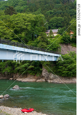 　利根川　川風景　紅葉橋付近　みなかみ町　 55324719