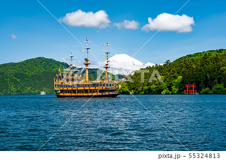 芦ノ湖からの富士山 55324813