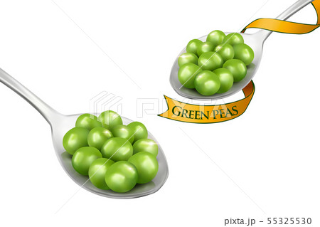 Spoonful of young peas 55325530
