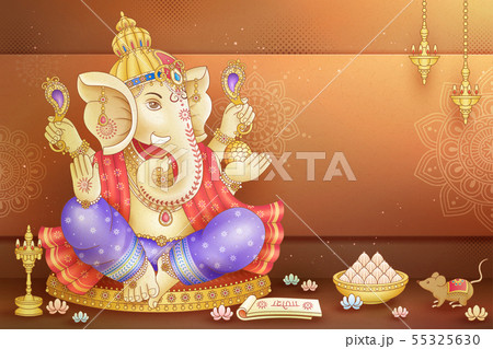 Happy Ganesh Chaturthi design 55325630