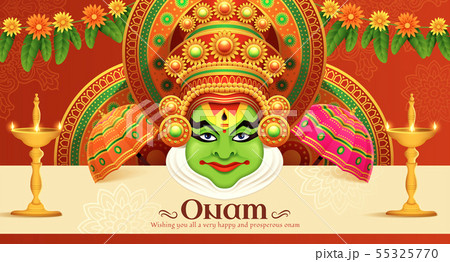 Happy Onam Kathakali illustration 55325770