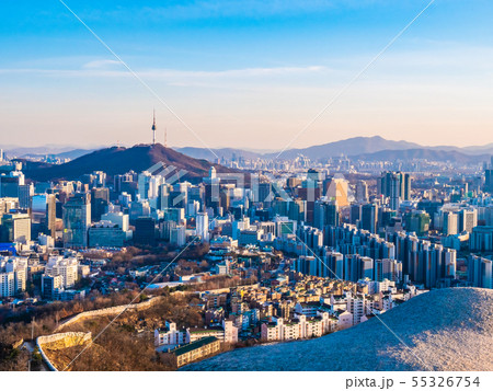 Beautiful Architecture building cityscape in Seoul city Beautiful Architecture building cityscape in Seoul city 55326754