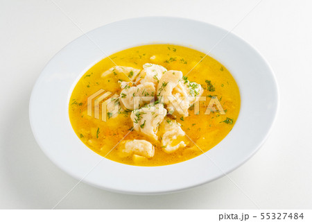 fish soup on the white background fish soup on the white background 55327484