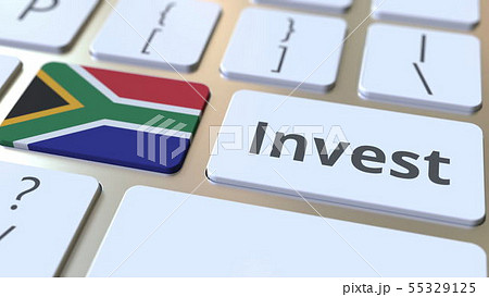 INVEST text and flag of South Africa on the buttons on the computer keyboard. Business related INVEST text and flag of South Africa on the buttons on the computer keyboard. Business related 55329125