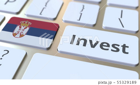 INVEST text and flag of Serbia on the buttons on the computer keyboard. Business related conceptual INVEST text and flag of Serbia on the buttons on the computer keyboard. Business related conceptual 55329189