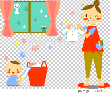 洗濯物 部屋干し 快適のイラスト素材