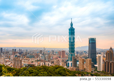 Skyline of Taipei cityscape Taipei 101 building of Skyline of Taipei cityscape Taipei 101 building of 55330098