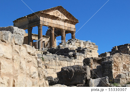 ドゥッガ遺跡　チュニジア　世界遺産　アフリカ 55330307