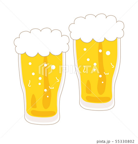 ビールグラス二杯のイラスト素材