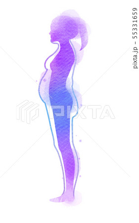 Watercolor of conceptual fat overweight obese 55331659