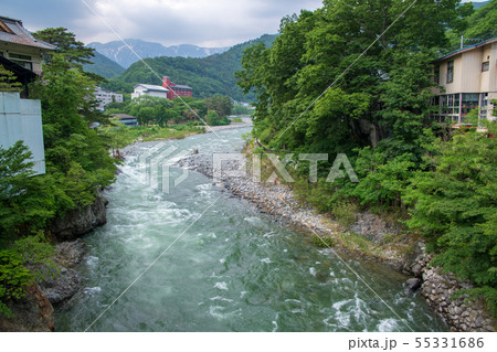 利根川 川風景 湯原橋より上流谷川岳方面 みなかみ町 利根川 川風景 湯原橋より上流谷川岳方面 みなかみ町 55331686