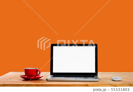 Workplace with notebook laptop and coffee. Workplace with notebook laptop and coffee. 55331803