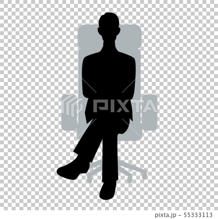 シルエット　男性　腕組み 55333113