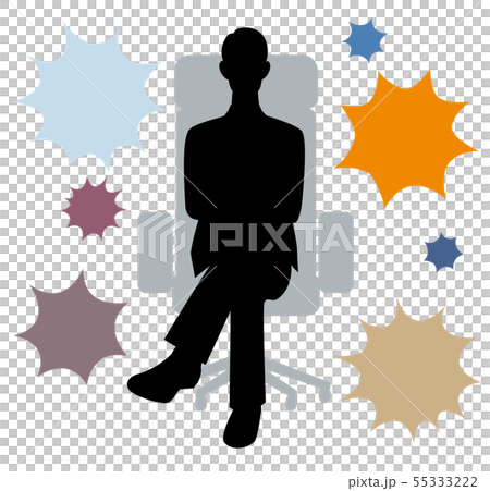Silhouette men speech bubble dissatisfaction 55333222