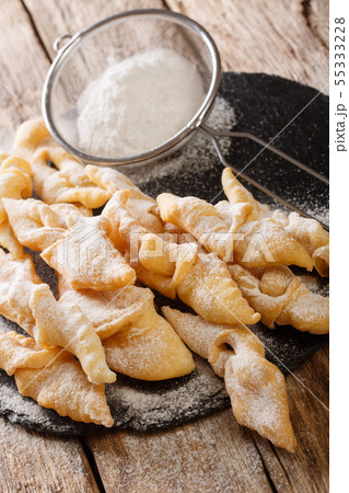 Traditional dessert Angel Wings Dusted with Traditional dessert Angel Wings Dusted with 55333228