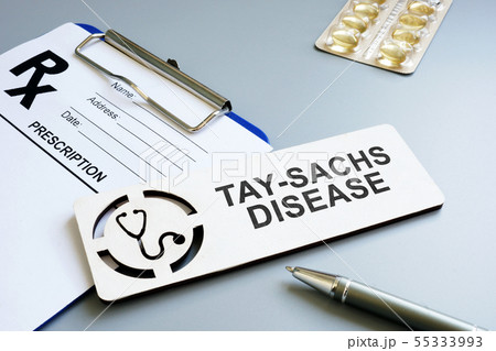 Tay-Sachs disease concept. Prescription form Tay-Sachs disease concept. Prescription form 55333993