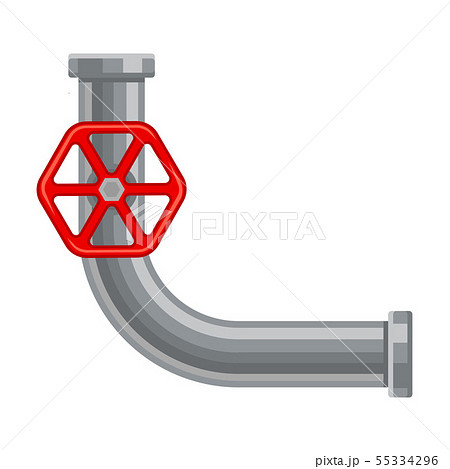 Curved section of plumbing pipe. Vector illustration on white background. 55334296