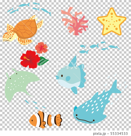 海生物例證集合-插圖素材[55334533] - PIXTA圖庫