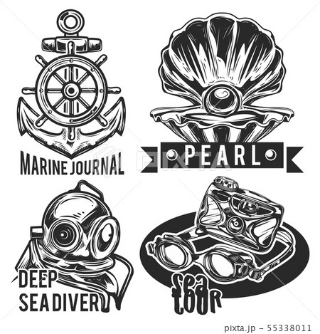Set of sea emblems Set of sea emblems 55338011