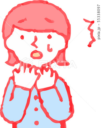 女性 ママ 主婦 上半身 ポーズ 表情 ボブカット イラスト 55338097