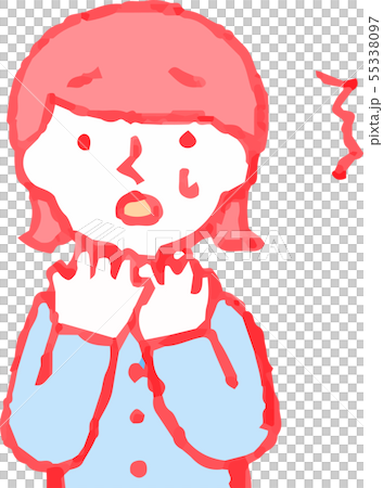 女性 ママ 主婦 上半身 ポーズ 表情 ボブカット イラスト 55338097