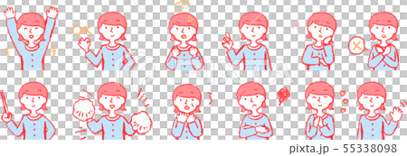 Woman mom housewife upper body pose facial expression 55338098