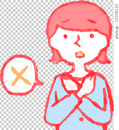 女性 ママ 主婦 上半身 ポーズ 表情 ボブカット イラスト 55338110