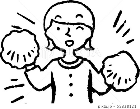 女性 ママ 主婦 上半身 ポーズ 表情 ボブカット イラスト 55338121