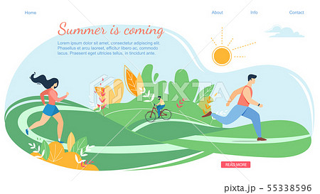 People in Various Outdoor Summertime Activity 55338596