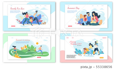 Happy Loving Family Summer Activities Banner Set 55338656