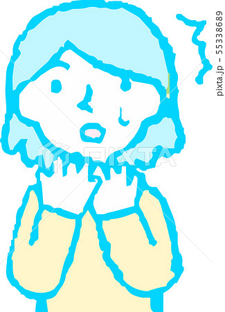 女性 ママ 主婦 上半身 ポーズ 表情 セミロング イラスト 55338689