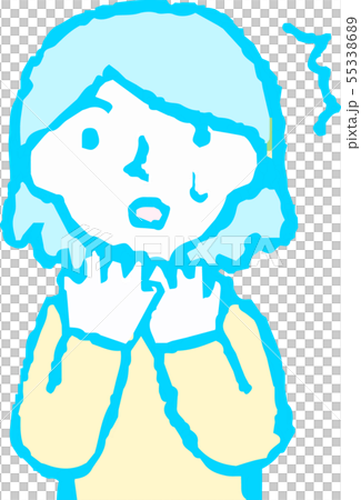 女性 ママ 主婦 上半身 ポーズ 表情 セミロング イラスト 55338689