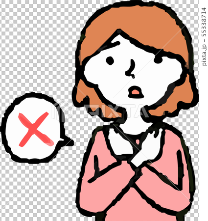 女性 ママ 主婦 上半身 ポーズ 表情 セミロング イラスト 55338714