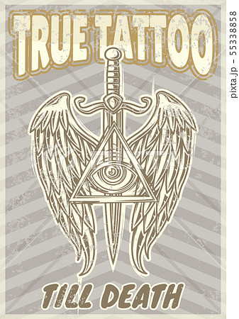 illustration of the wings and a sword 55338858