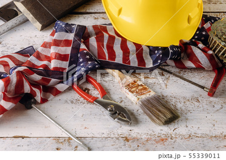 Construction tools happy Labor day copy space for Construction tools happy Labor day copy space for 55339011