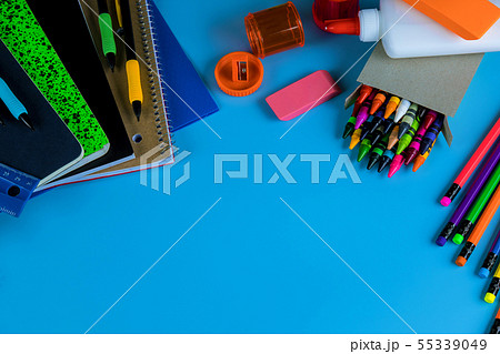 Back to school concept, student stuff for school Back to school concept, student stuff for school 55339049