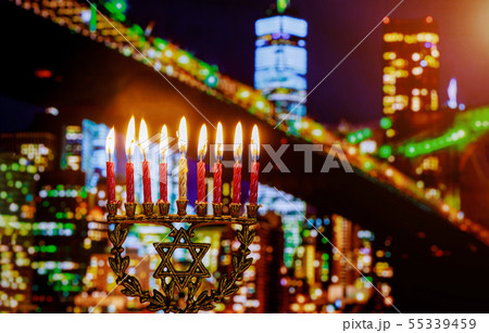 jewish symbol jewish holiday Hanukkah with menorah jewish symbol jewish holiday Hanukkah with menorah 55339459