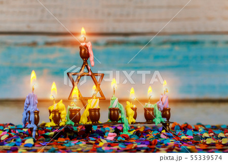 Chanukah Menorah Chanukiah Jewish holiday Chanukah Menorah Chanukiah Jewish holiday 55339574