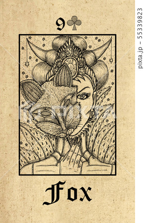 Fox. Lenormand tarot oracle card. Fox. Lenormand tarot oracle card. 55339823