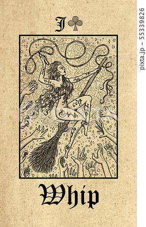 Whip. Lenormand tarot oracle card. のイラスト素材 [55339826] - PIXTA