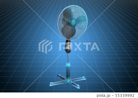 Visualization 3d cad model of electric fan 55339992