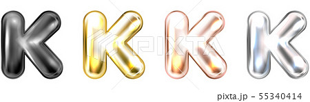 Golden foil balloon, inflated alphabet symbol K Golden foil balloon, inflated alphabet symbol K 55340414