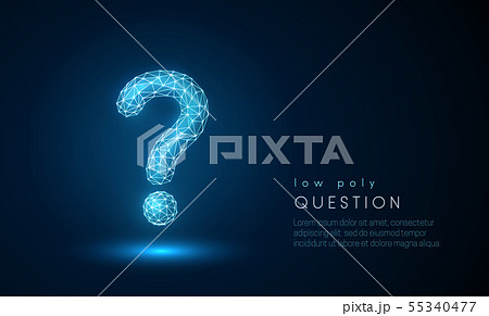 Abstract question mark. Low poly style design. 55340477
