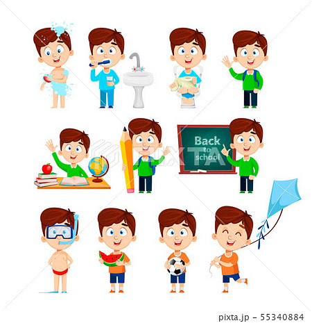 Cute boy, set of eleven poses 55340884