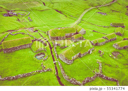 Aerial view of fishing village in Koltur island. 55341774