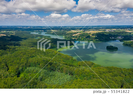 Aerial view of Kashubian Landscape Park. Kaszuby. Aerial view of Kashubian Landscape Park. Kaszuby. 55341822