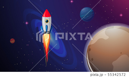 Rocket ship in space Rocket ship in space 55342572