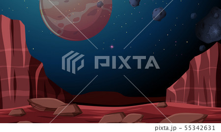 Space planet background scene 55342631