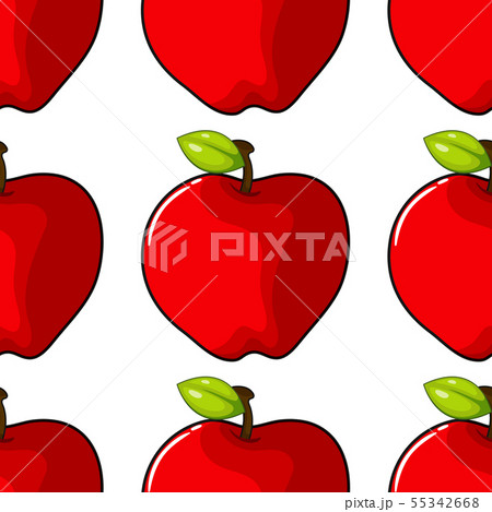 Seamless pattern tile cartoon with apples 55342668